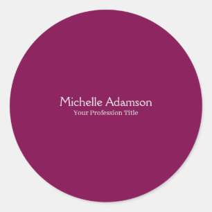 Wine Colour Professional Plain Modern Classic Round Sticker