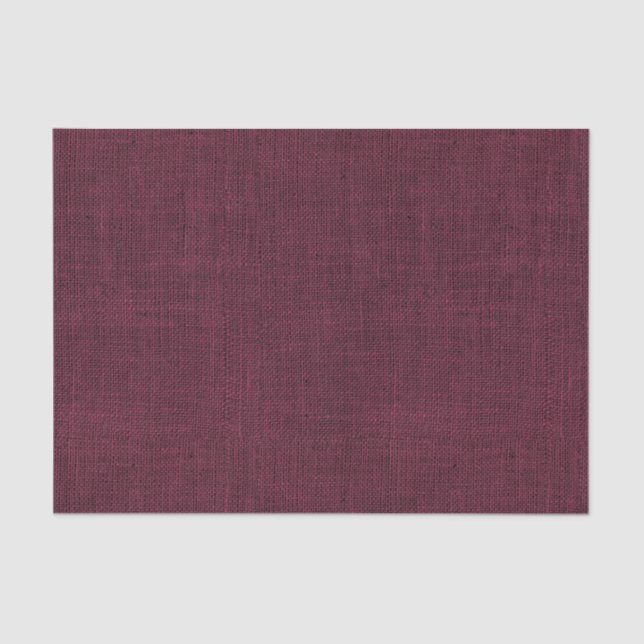 Wine Coloured Burlap Texture Tissue Paper (Front)