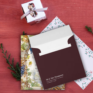 Wine Coloured simple Elegant Custom Wedding Envelope