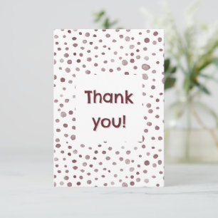 Wine Confetti Watercolor Dots Thank You Card