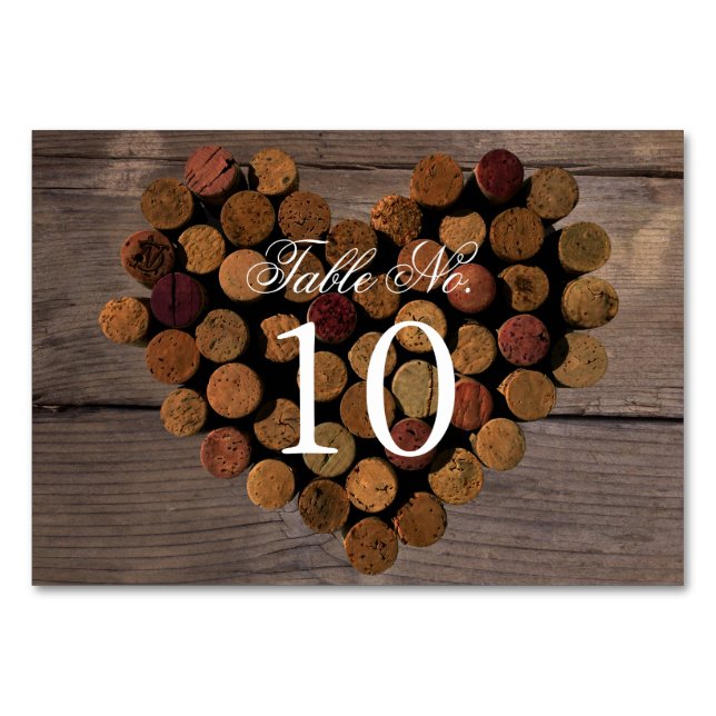 Wine Cork #2 Rustic Table Number Card (Front)