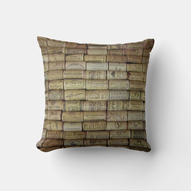 Wine Cork Collage Cushion (Front)