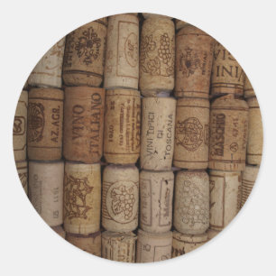 Wine Cork Collection Classic Round Sticker