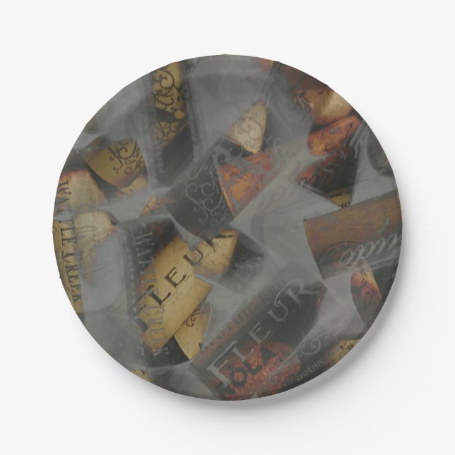 Wine Cork Dry Ice Paper Plate (Front)