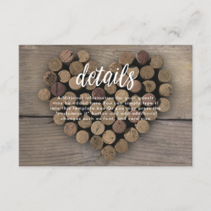Wine Cork Heart Details Card