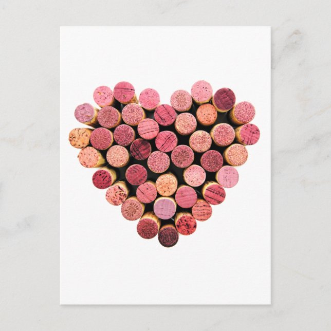 Wine Cork Heart Postcard (Front)