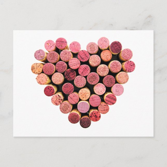 Wine Cork Heart Postcard (Front)