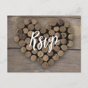 Wine Cork Heart Rsvp Post Card