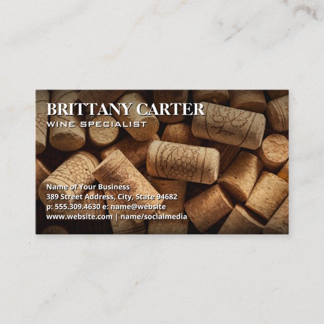 Wine Cork Piles Business Card (Front)