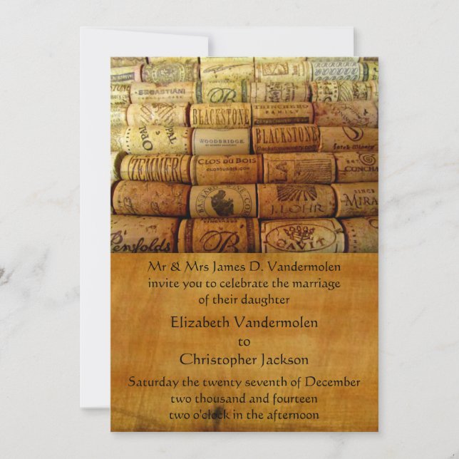Wine Cork Wedding Invitation (Front)