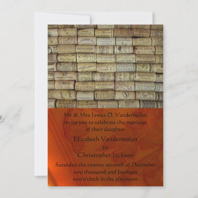 Wine Cork Wedding Invitation (Front)
