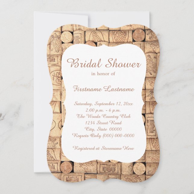 Wine Corks Bridal Shower Invitations (Front)