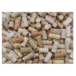 Wine Corks Glass Cutting Board