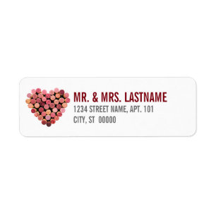 Wine Corks Heart Return Address Label