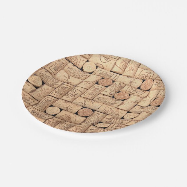 Wine Corks Paper Plates (Angled)