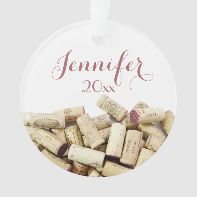 Wine Corks Personalised Ornament (Front)
