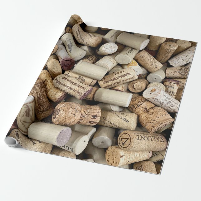 Wine Corks Photo Wrapping Paper (Unrolled)