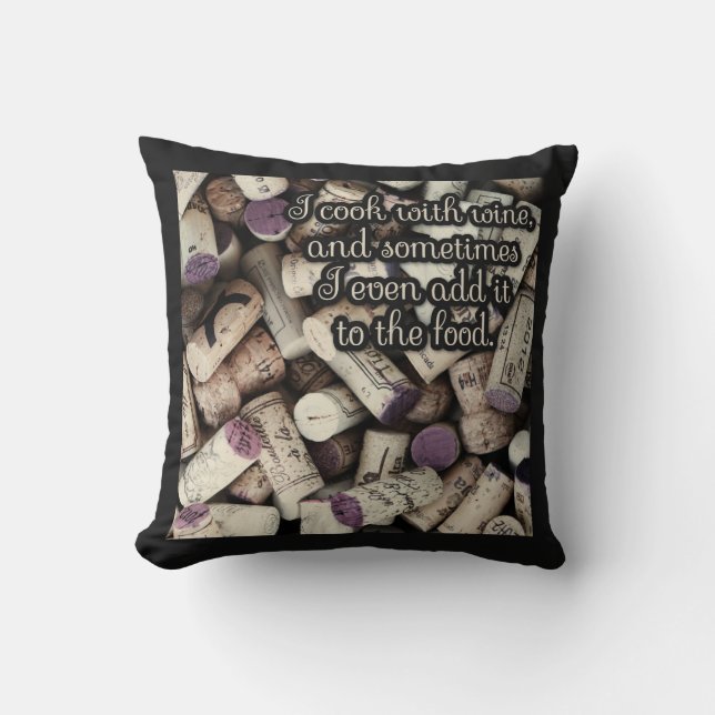 Wine Corks Quote throw pillows (Front)