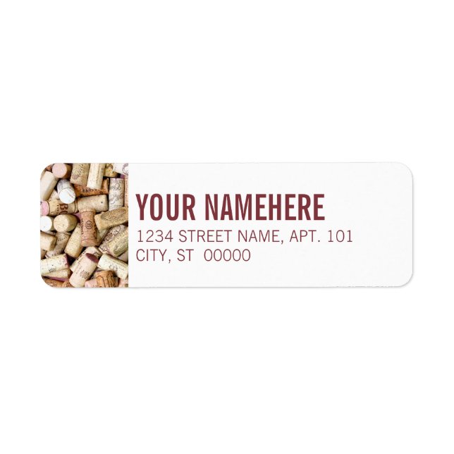 Wine Corks Return Address Label (Front)