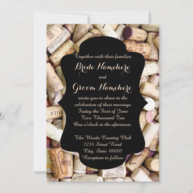 Wine Corks Wedding Invitations (Front)