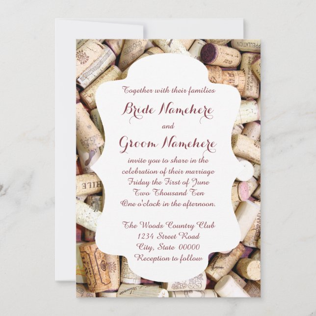 Wine Corks Wedding Invitations (Front)