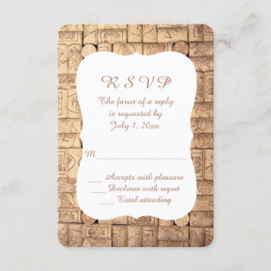 Wine Corks Wedding RSVP Card