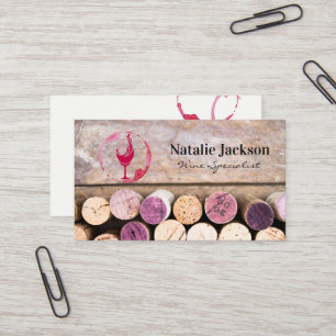 Wine Corks   Wine Glass and Stain Business Card