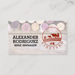 Wine Corks Winery Estate Logo Business Card