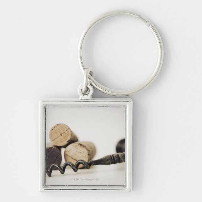 Wine corks with corkscrew key ring (Front)