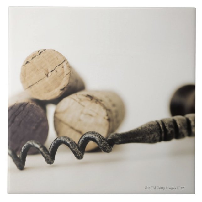 Wine corks with corkscrew tile (Front)