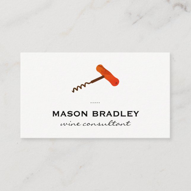 Wine Corkscrew Business Card (Front)