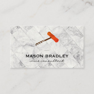 Wine Corkscrew   Marble Tile Business Card