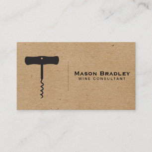 Wine   Corkscrew (natural) Business Card