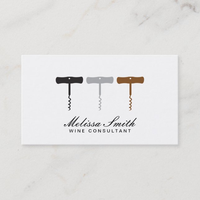 Wine | Corkscrews (Schedule Cards) Business Card (Front)