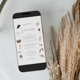 Wine Country Bachelorette Weekend Itinerary Card