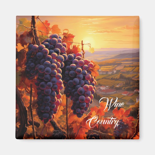 Wine Country Grapes Magnet (Front)