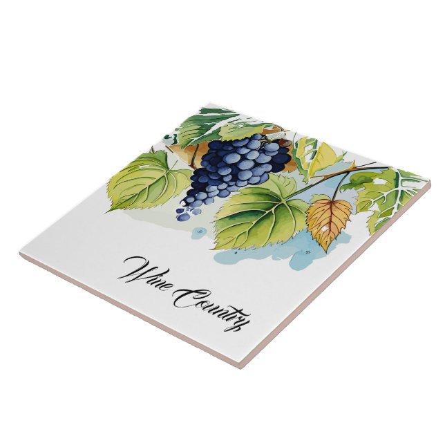 Wine Country Grapes Print Tile (Side)