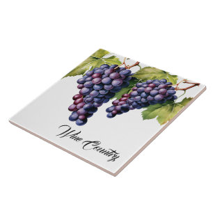 Wine Country Grapes Print Tile