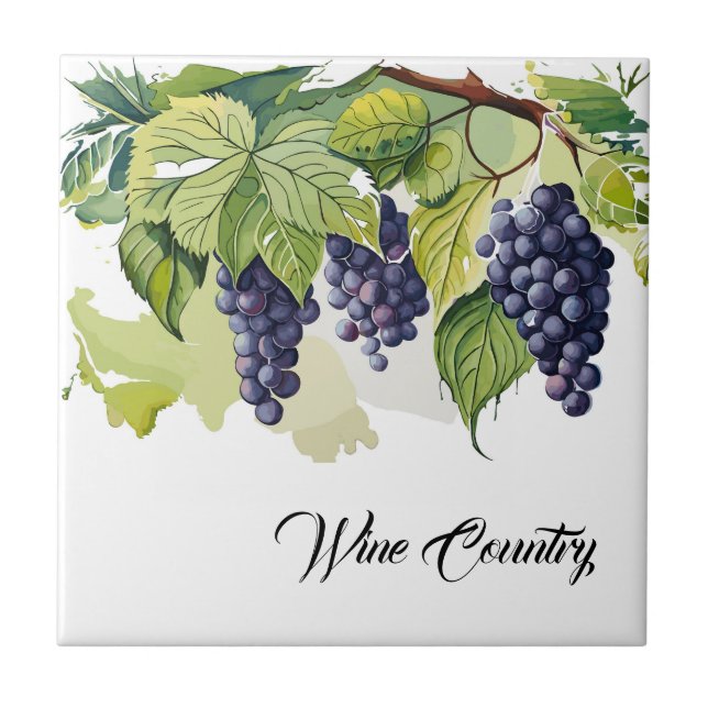 Wine Country Grapes Print Tile (Front)