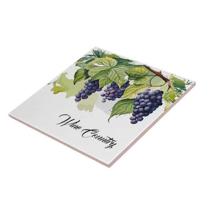 Wine Country Grapes Print Tile (Side)