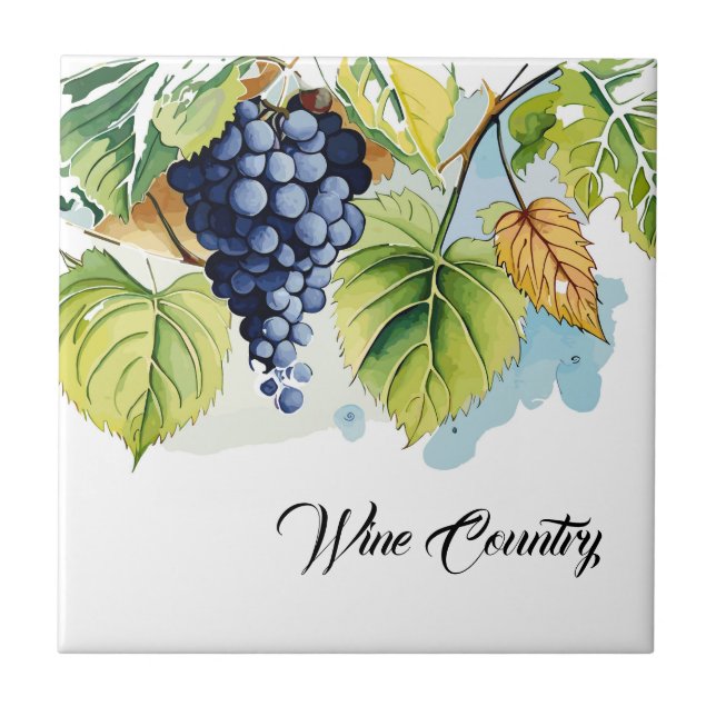 Wine Country Grapes Print Tile (Front)