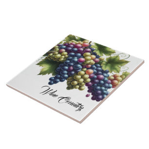 Wine Country Grapes Print Tile