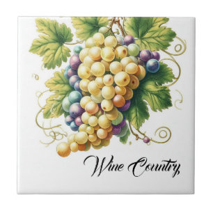 Wine Country Grapes Print Tile