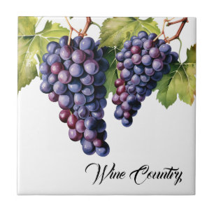 Wine Country Grapes Print Tile