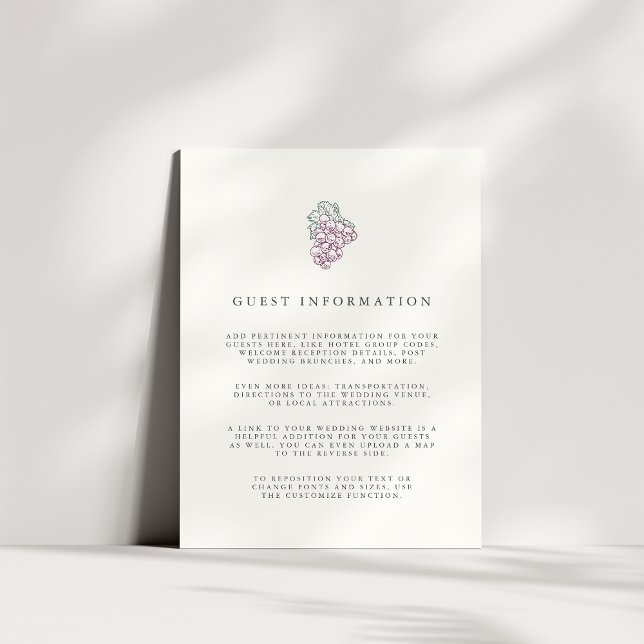 Wine Country | Guest Information Enclosure Card (Creator Uploaded)