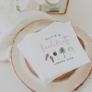 Wine Country Personalised Bachelorette Party Napkin