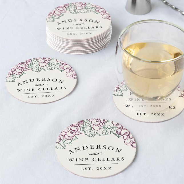 Wine Country | Personalised Home Wine Cellar Round Paper Coaster (Creator Uploaded)