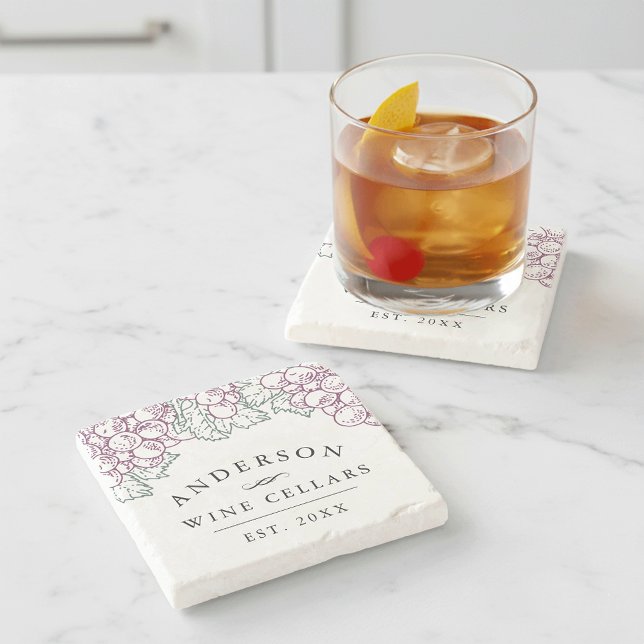 Wine Country | Personalised Home Wine Cellar Stone Coaster (Creator Uploaded)