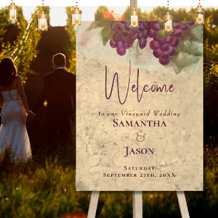Wine Country Wedding Rustic Elegant Welcome Sign