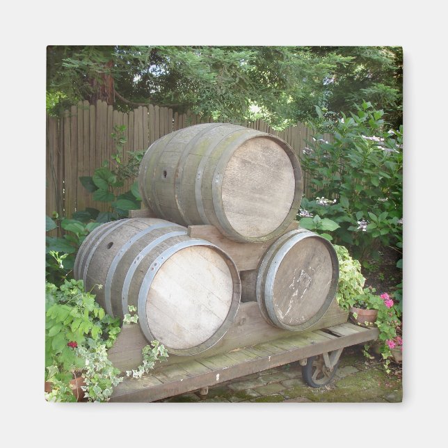 Wine Country Wine Barrels Magnet (Front)